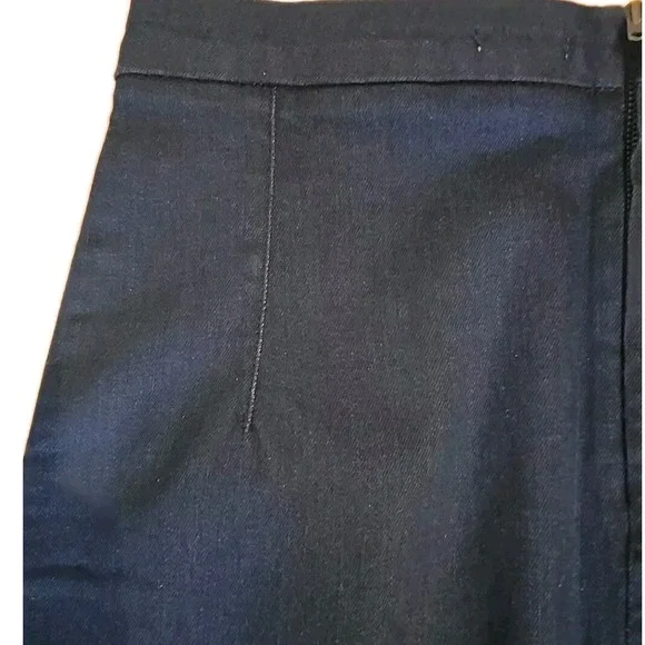 Leara Woman Dark Wash Denim Pencil Skirt Womens M 28" Long High Waist Zip Slit - Picture 5 of 8